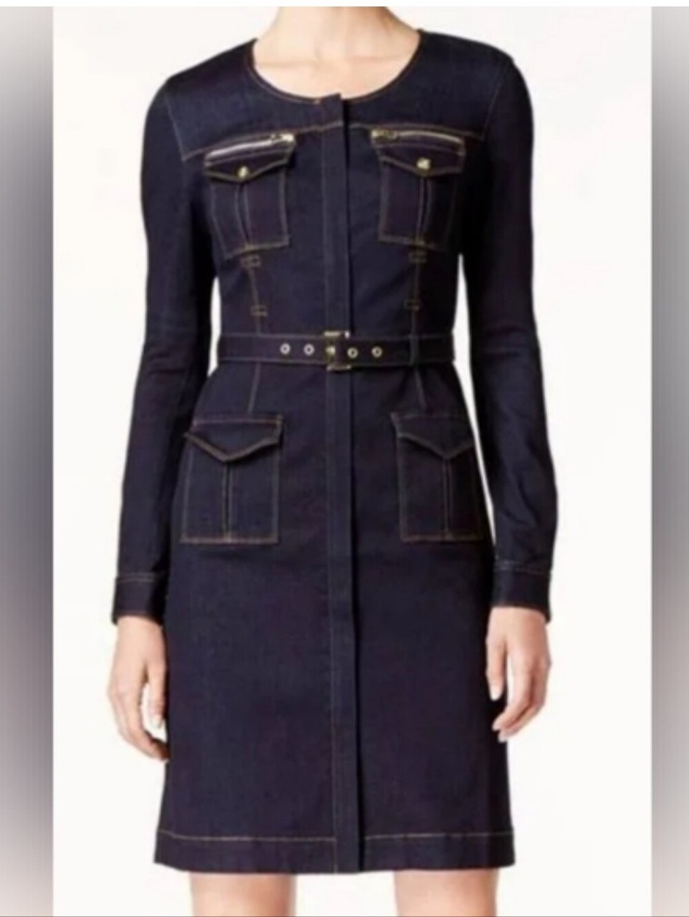 INC International Concepts Navy Denim Dress